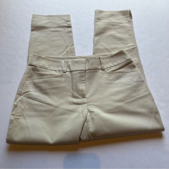 Loft Women's Pants Julie Cream Color Size 2 Zip and Button Close Stretchy - Picture 1 of 9